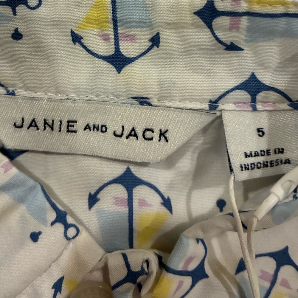 NWT- Janie and Jack Nautical Anchor Summer Shirt - Picture 4 of 4